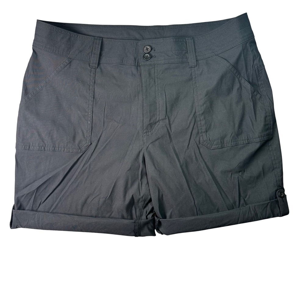 Eddie Bauer Women's Roll-Up Hiking Utility Shorts Size 14 Charcoal Gray Outdoor